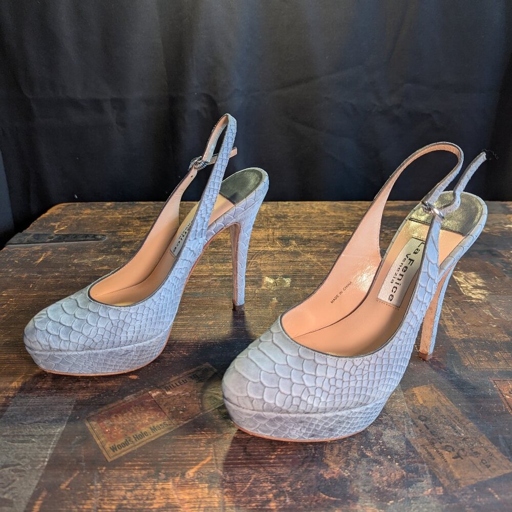 LaFenice Venezia "Gipsy" Barney's CO-OP Leather slingback pumps size Women's 8